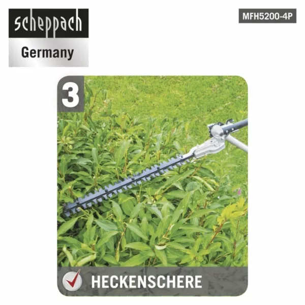Outil de jardin multifonction 4 en 1 Scheppach essence MFH5200-4P-Neuf – Image 2