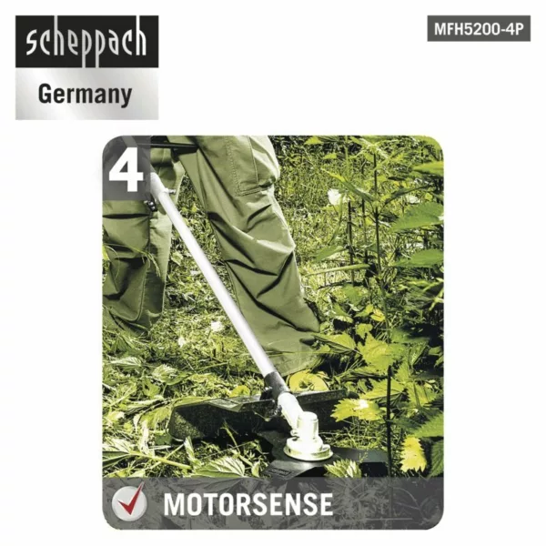 Outil de jardin multifonction 4 en 1 Scheppach essence MFH5200-4P-Neuf – Image 4