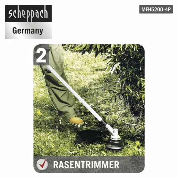Outil de jardin multifonction 4 en 1 Scheppach essence MFH5200-4P-Neuf – Image 5
