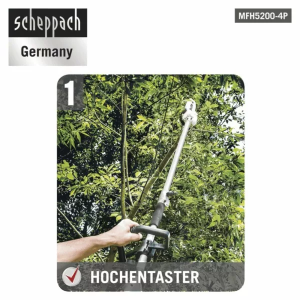 Outil de jardin multifonction 4 en 1 Scheppach essence MFH5200-4P-Neuf – Image 3